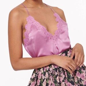CAMI NYC Everly silk top in mulberry, size small
